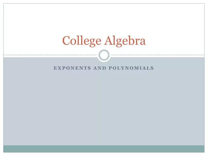 college algebra