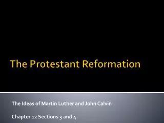 The Protestant Reformation