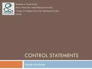 Control Statements