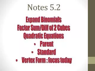Notes 5.2