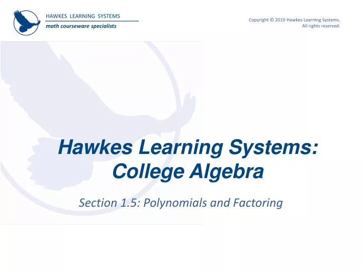 hawkes learning systems college algebra