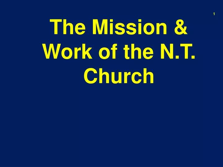 the mission work of the n t church