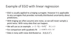 Example of EGO with linear regression