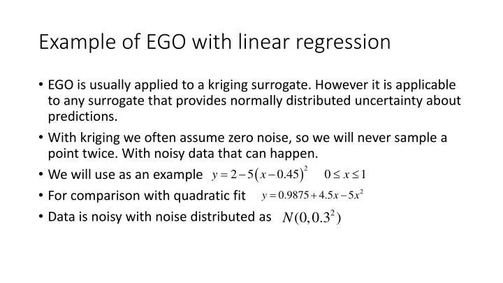 example of ego with linear regression