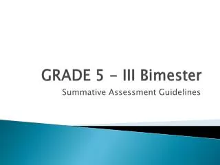 GRADE 5 - III Bimester