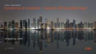 screening af projekter baseret p foruds tninger