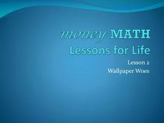 money MATH Lessons for Life