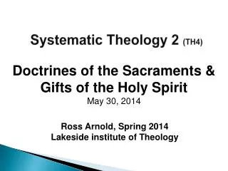 Systematic Theology 2 (TH4)