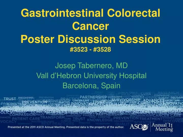 gastrointestinal colorectal cancer poster discussion session 3523 3528
