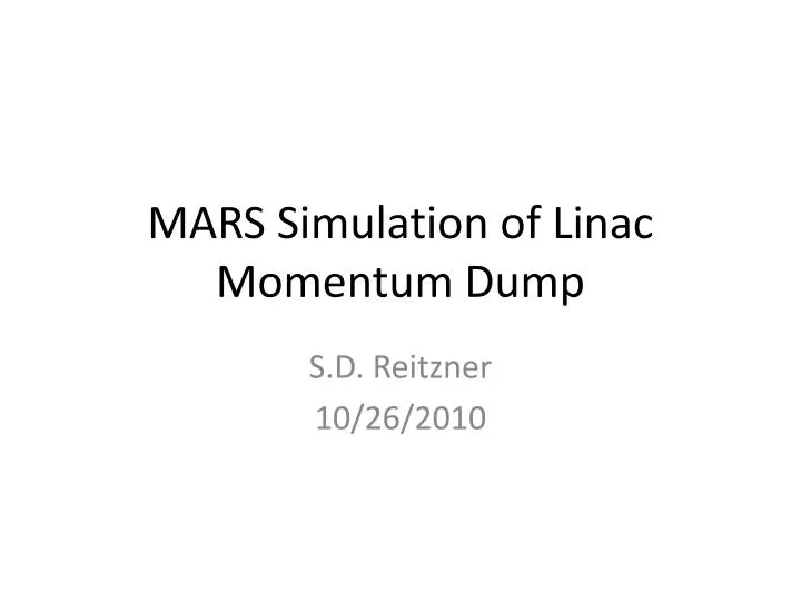 mars simulation of linac momentum dump