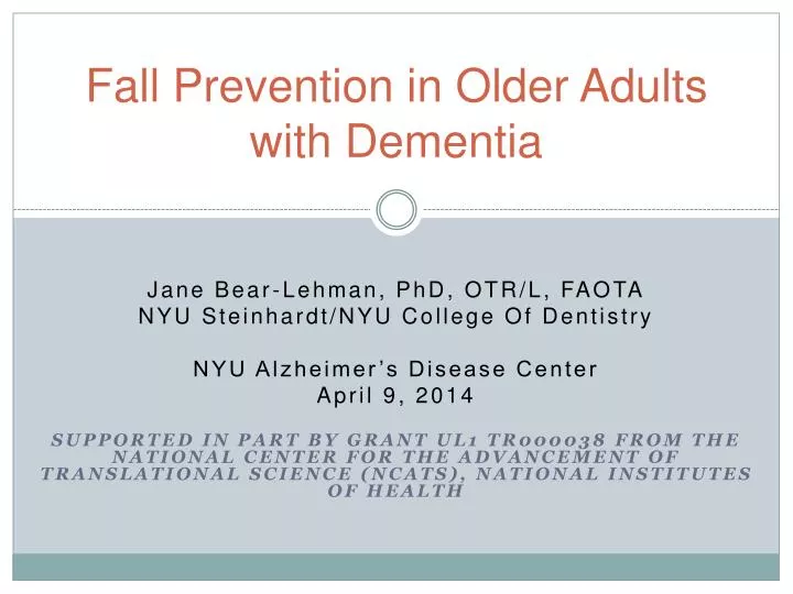 fall p revention in older a dults with dementia