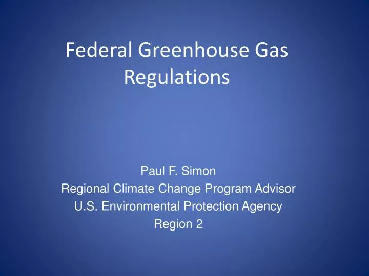 federal greenhouse gas regulations