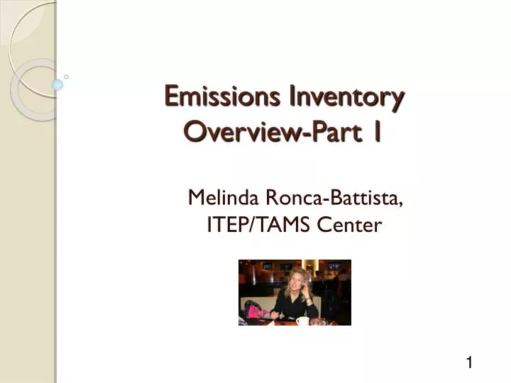 emissions inventory overview part 1