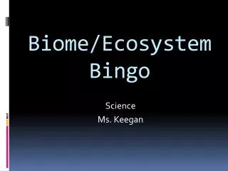 Biome/Ecosystem Bingo
