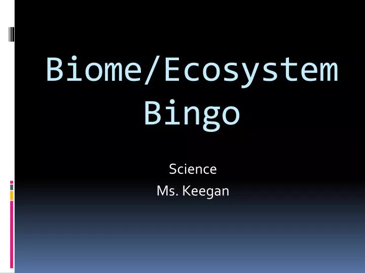 biome ecosystem bingo