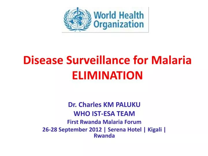 disease surveillance for malaria elimination