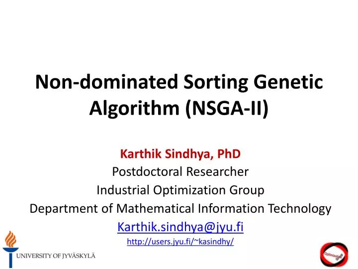 non dominated sorting genetic algorithm nsga ii