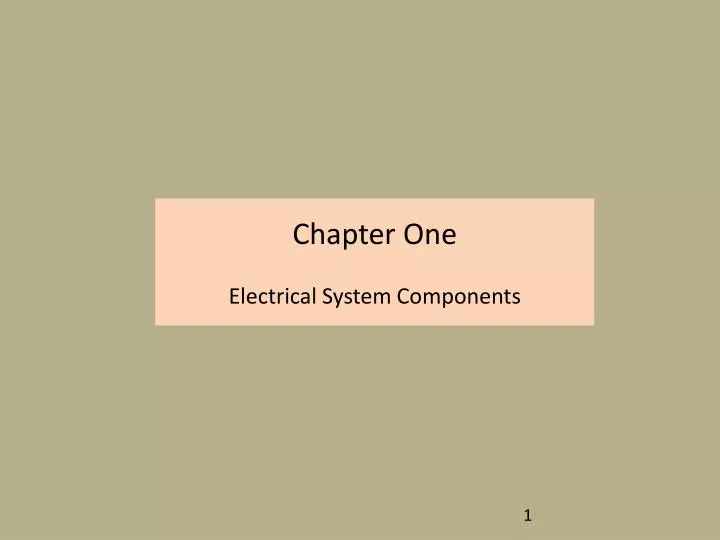 chapter one electrical system components