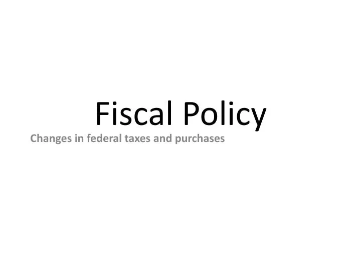 fiscal policy