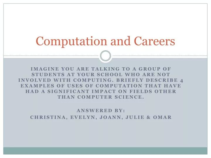 computation and careers