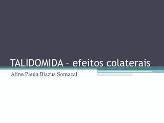 talidomida efeitos colaterais