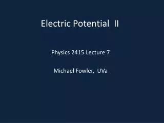 Electric Potential II