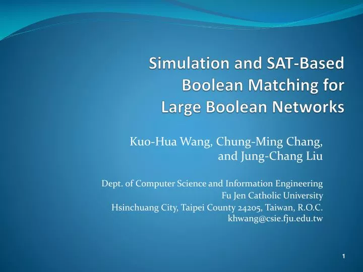 simulation and sat based boolean matching for large boolean networks