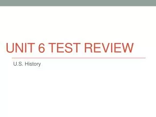 Unit 6 Test Review