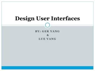 Design User Interfaces