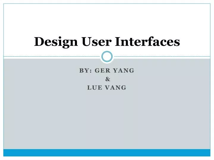 design user interfaces
