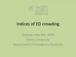 Indices of ED crowding