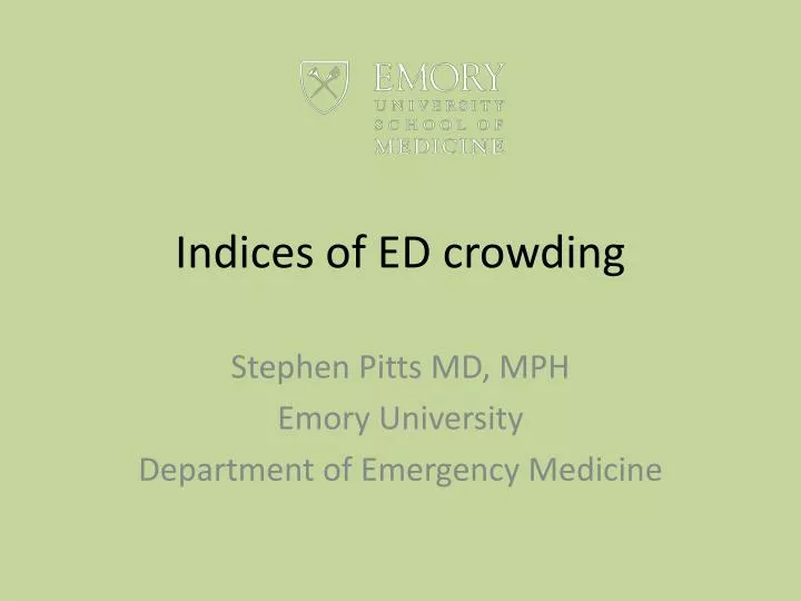 indices of ed crowding