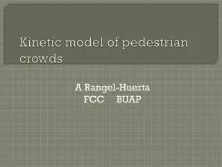 Kinetic model of pedestrian crowds