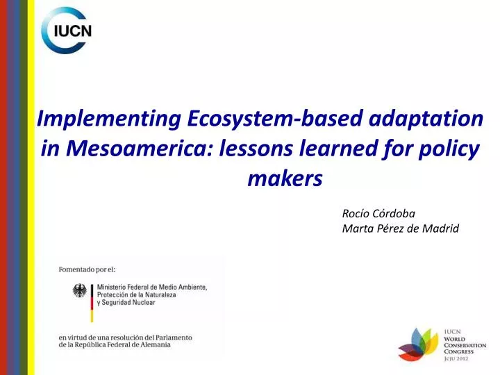 implementing ecosystem based adaptation in mesoamerica lessons learned for policy makers