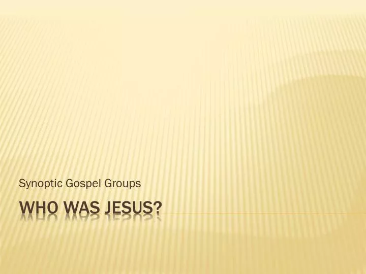 synoptic gospel groups
