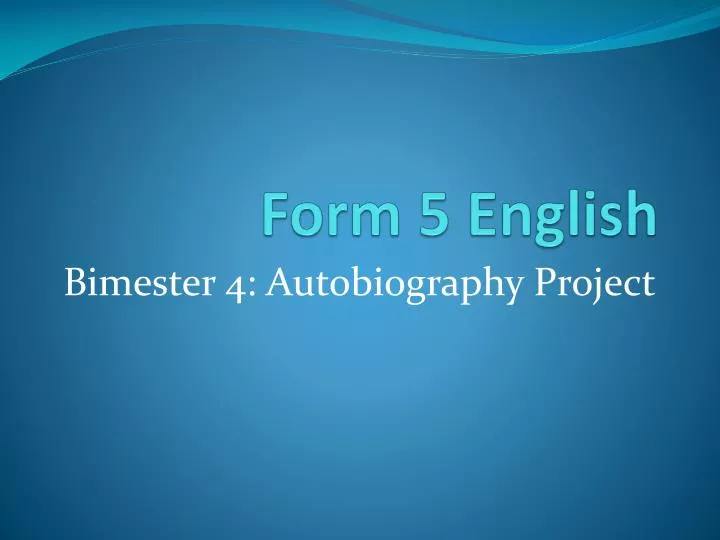 form 5 english