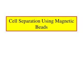 Cell Separation Using Magnetic Beads