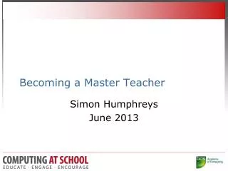 Becoming a Master Teacher