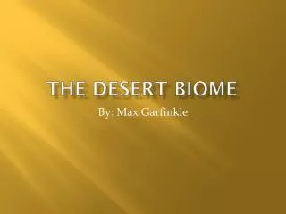 The Desert Biome