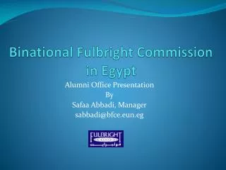 Binational Fulbright Commission in Egypt