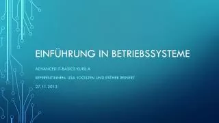 einf hrung in betriebssysteme
