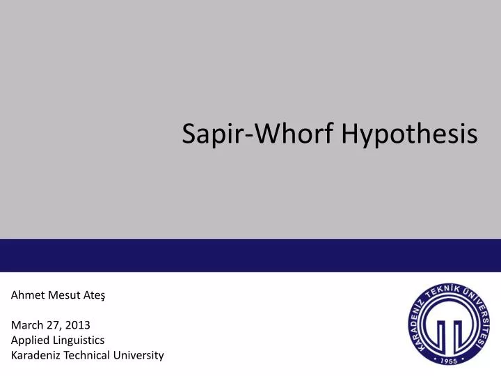 sapir whorf hypothesis