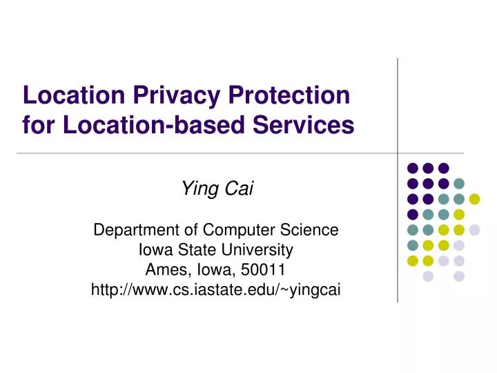 location privacy protection for location based services