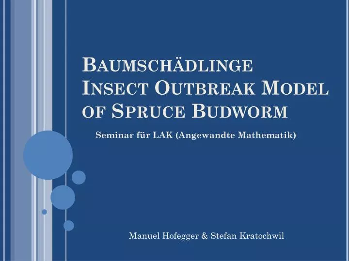 baumsch dlinge insect outbreak model of spruce budworm