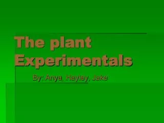 The plant Experimentals
