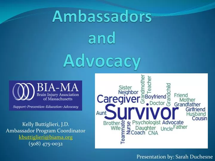 ambassadors and advocacy