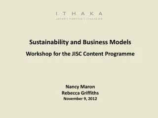 Sustainability and Business Models Workshop for the JISC Content Programme