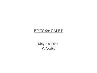 EPICS for CALET