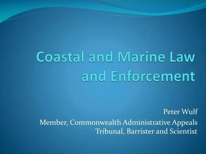 coastal and marine law and enforcement