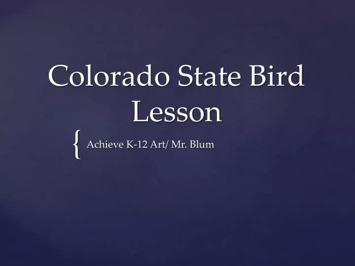 colorado state bird lesson